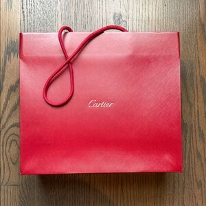 Cartier Red Tote Bag with Rope Handles